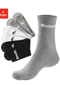 Strümpfe & Socken|Bench. Tennissocken 2xschwarz,2xweiß,2xgrau-meliert
