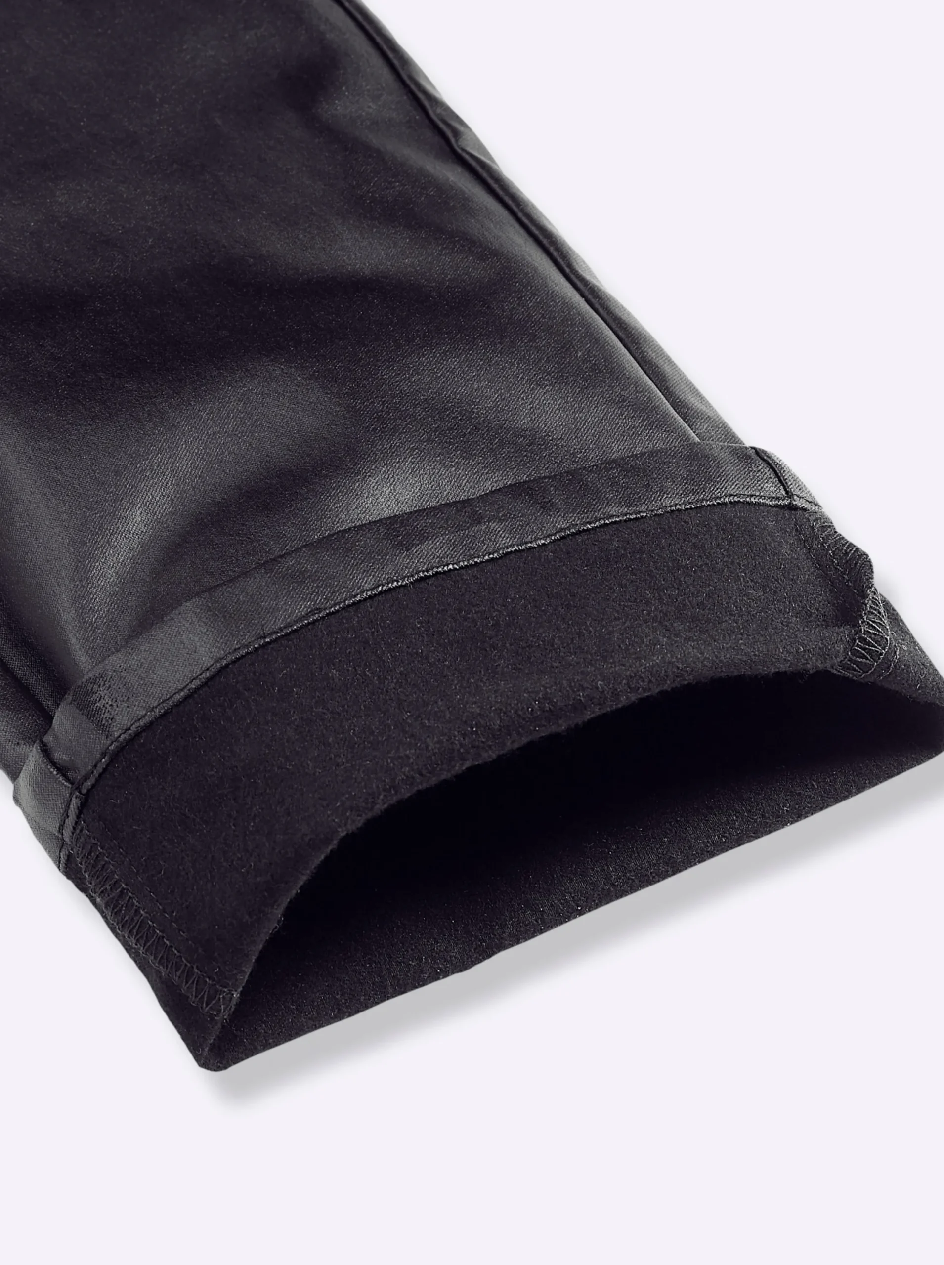 Hosen| Thermohose aus Leder-Imitat schwarz
