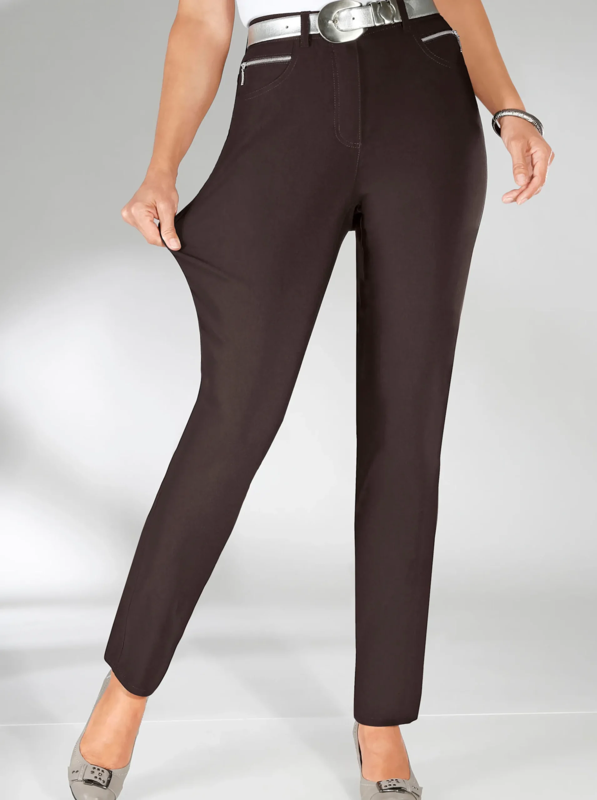 Hosen|Stehmann Comfort line Thermohose in elastischer Bengalin-Qualität mokka