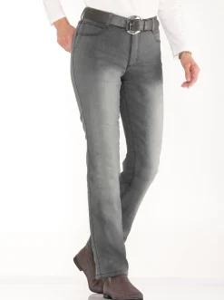 Jeans| Thermojeans mit kariertem Futter grey-denim