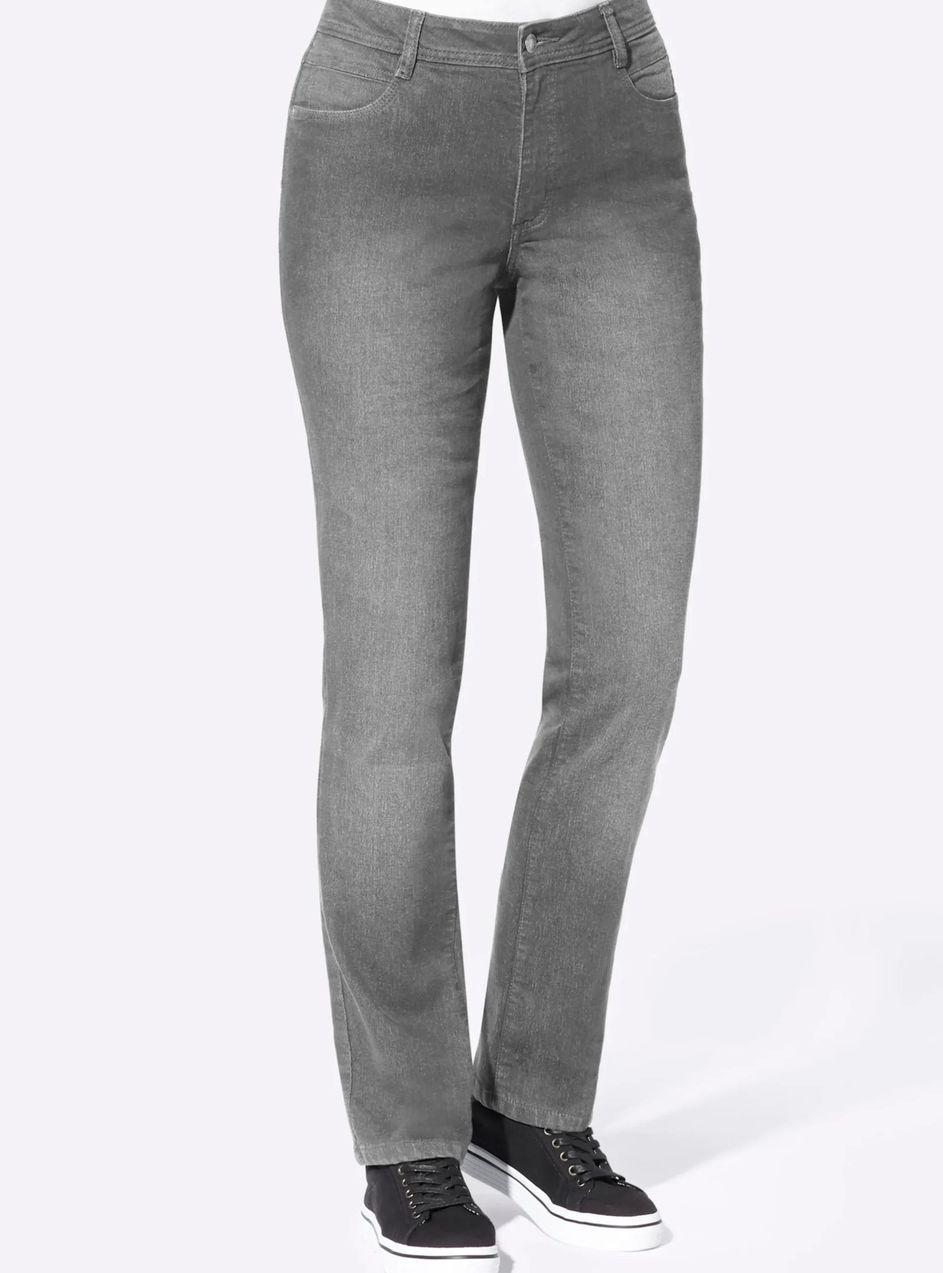 Jeans| Thermojeans mit kariertem Futter grey-denim