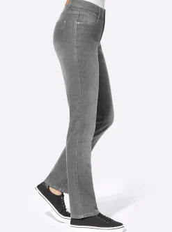 Jeans| Thermojeans mit kariertem Futter grey-denim