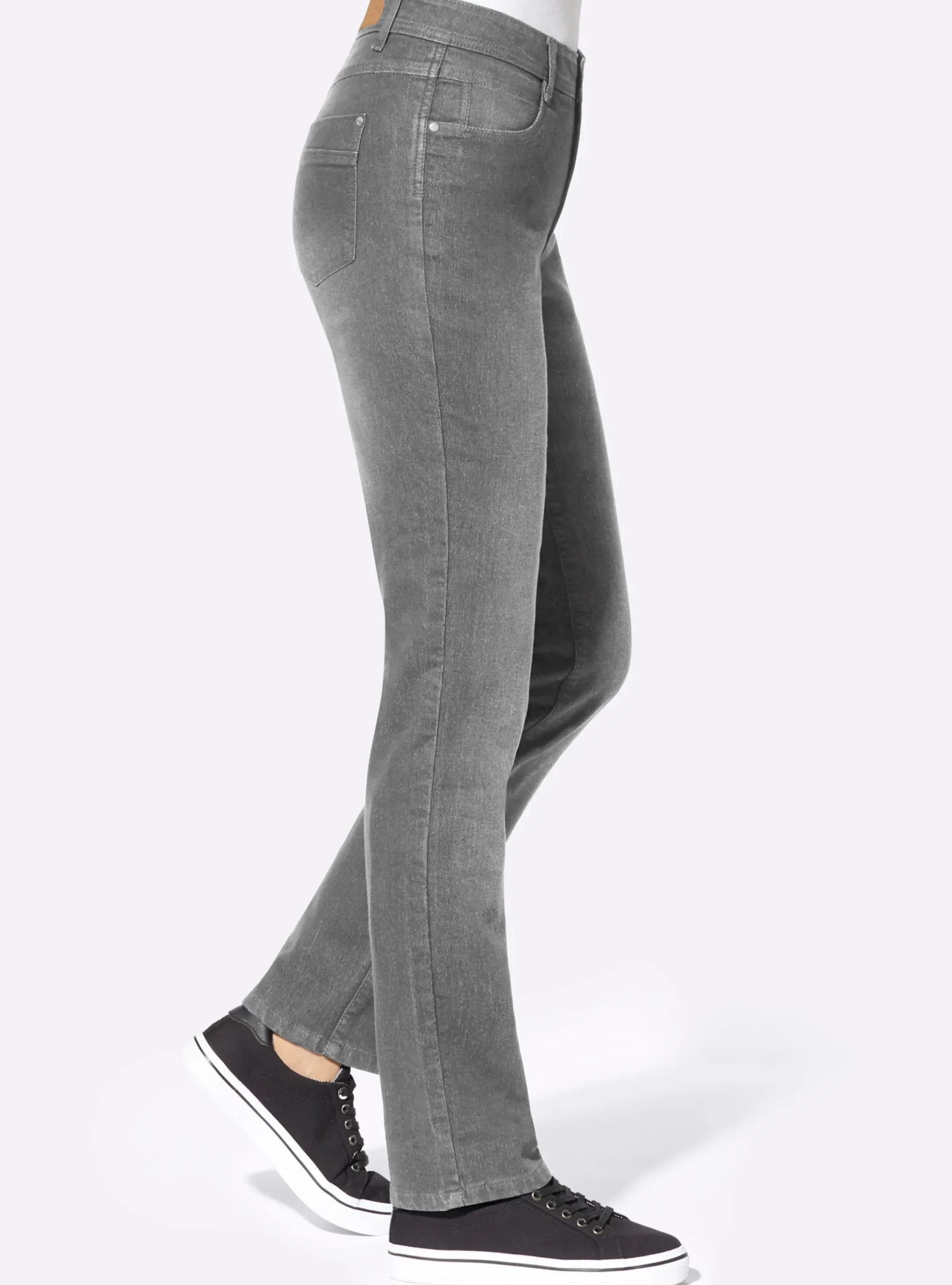 Jeans| Thermojeans mit kariertem Futter grey-denim