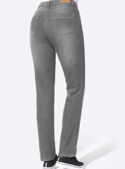 Jeans| Thermojeans mit kariertem Futter grey-denim