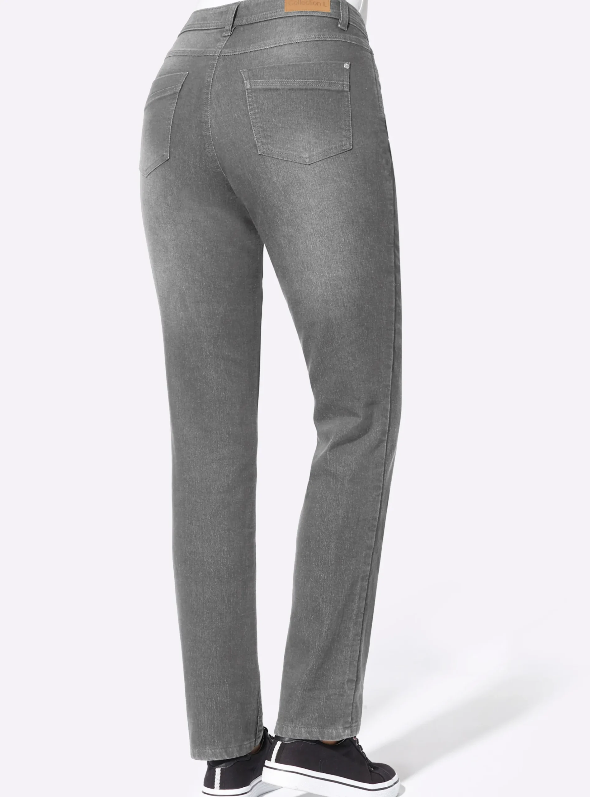 Jeans| Thermojeans mit kariertem Futter grey-denim