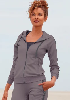 Jacken|LASCANA ACTIVE Trainingsjacke stone