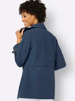 Jacken| Trenchcoat mit Schlitz hinten dunkelblau