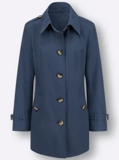 Jacken| Trenchcoat mit Schlitz hinten dunkelblau