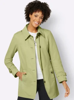 Jacken| Trenchcoat mit Schlitz hinten lindgrün