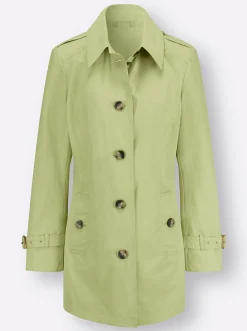 Jacken| Trenchcoat mit Schlitz hinten lindgrün