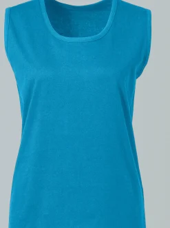 Shirts| Trägertop mit Rundhals-Ausschnitt türkis