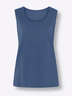 Shirts| Trägertop mit Rundhals-Ausschnitt jeansblau