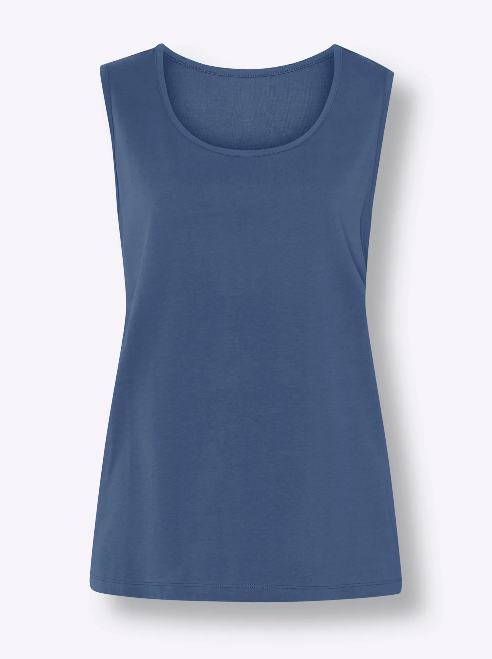 Shirts| Trägertop mit Rundhals-Ausschnitt jeansblau