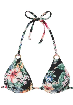 Bikinis|LASCANA Triangel-Bikini-Top schwarzbedruckt