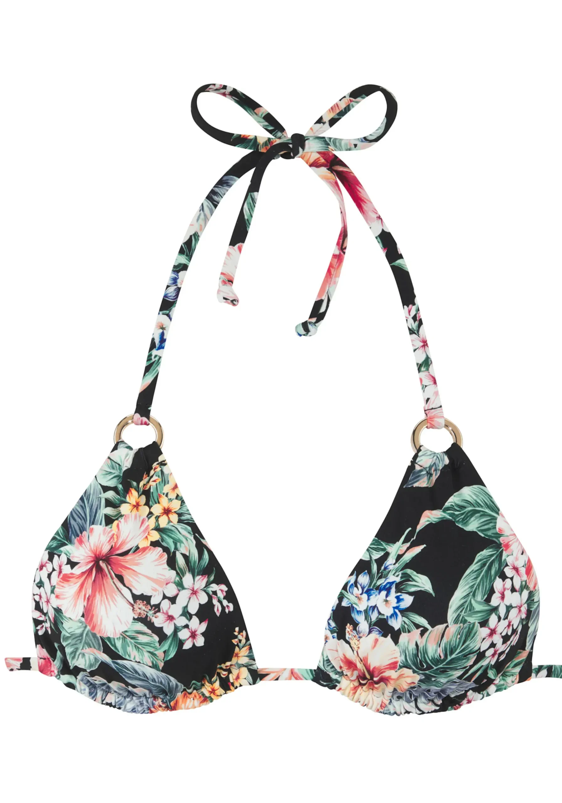 Bikinis|LASCANA Triangel-Bikini-Top schwarzbedruckt