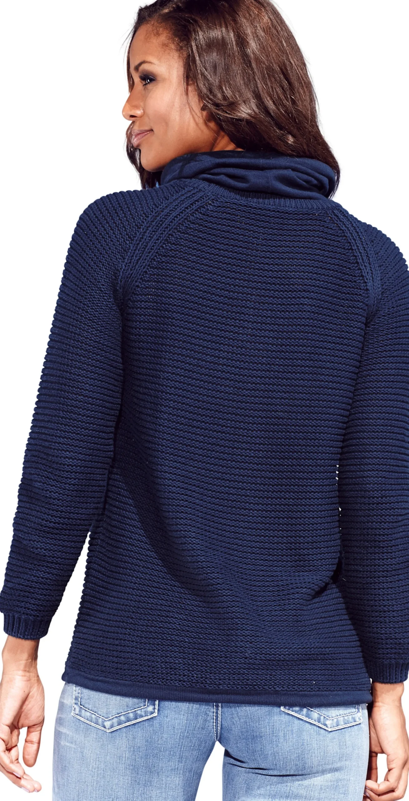 Pullover|heine Troyer mit Raglanärmeln marine