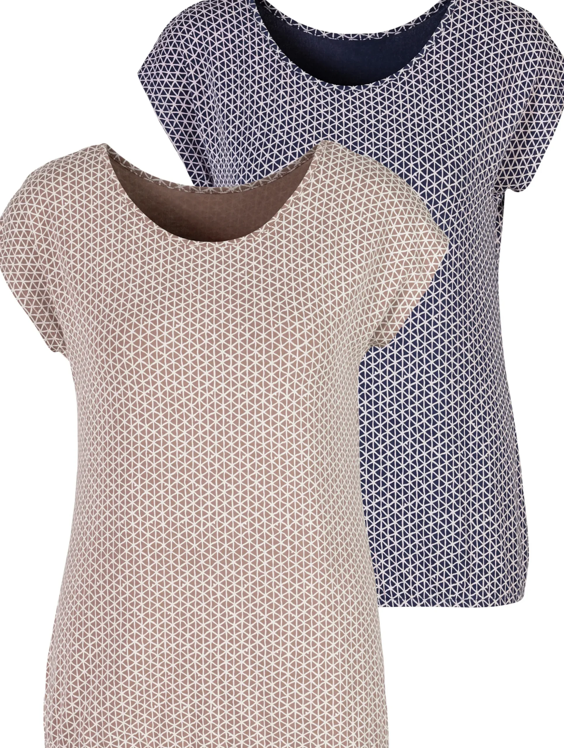 Shirts|Vivance T-Shirt taupe,blau