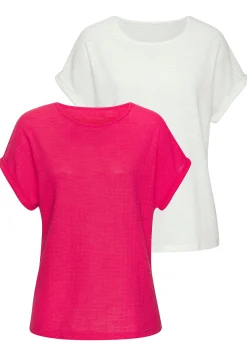 Shirts|Vivance T-Shirt koralle,weiß