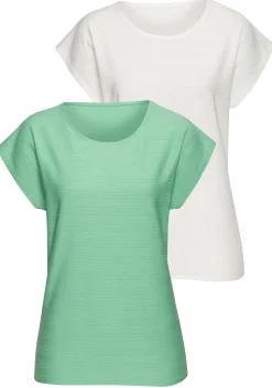 Strandmode|Shirts|Vivance T-Shirt grün,creme