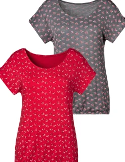 Strandmode|Shirts|LASCANA T-Shirt rot,dunkelgrau