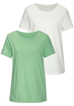 Strandmode|Vivance T-Shirt grün,creme