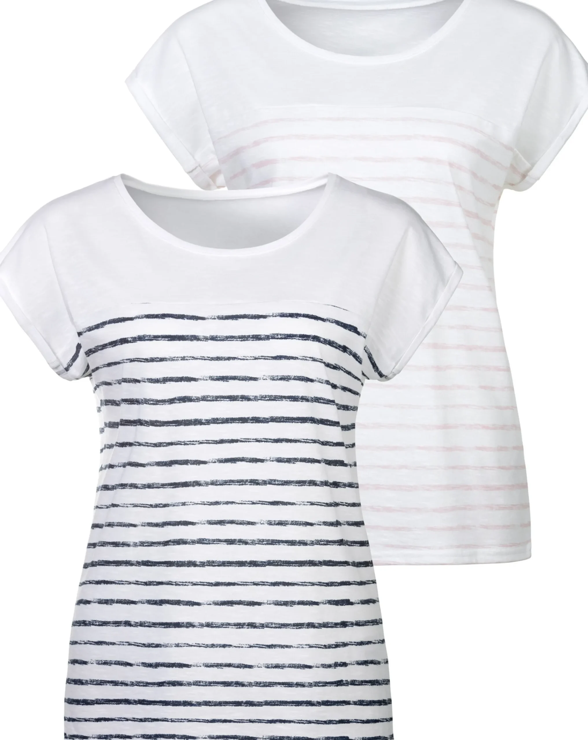 Shirts|Beachtime T-Shirt weiß-navy,weiß-rosé