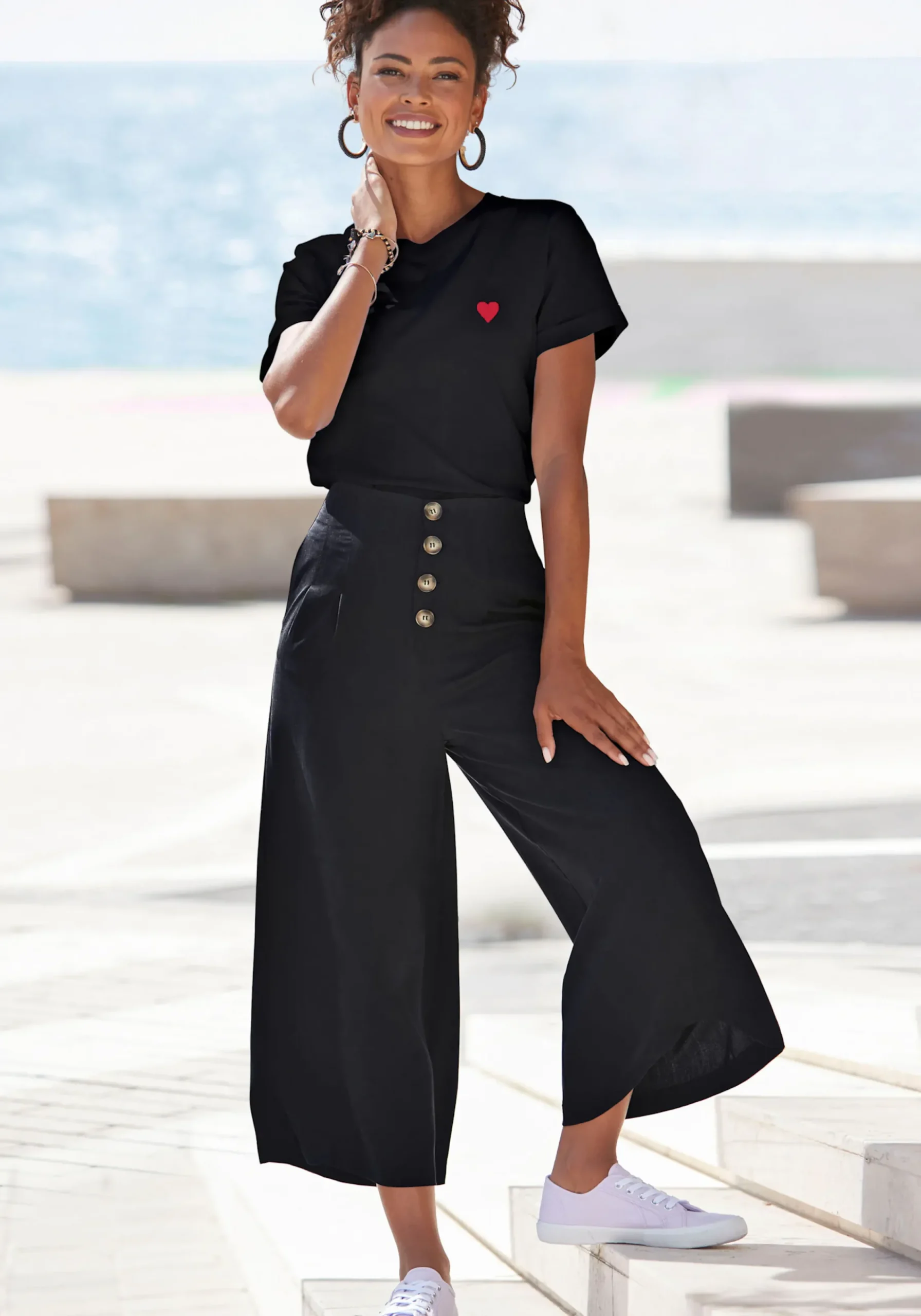 Strandmode|LASCANA T-Shirt schwarz