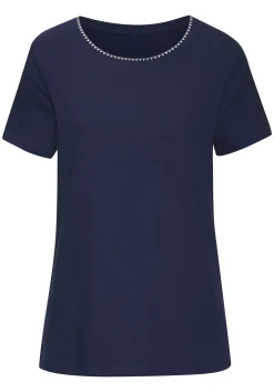 Strandmode|Shirts|Vivance T-Shirt blau,creme