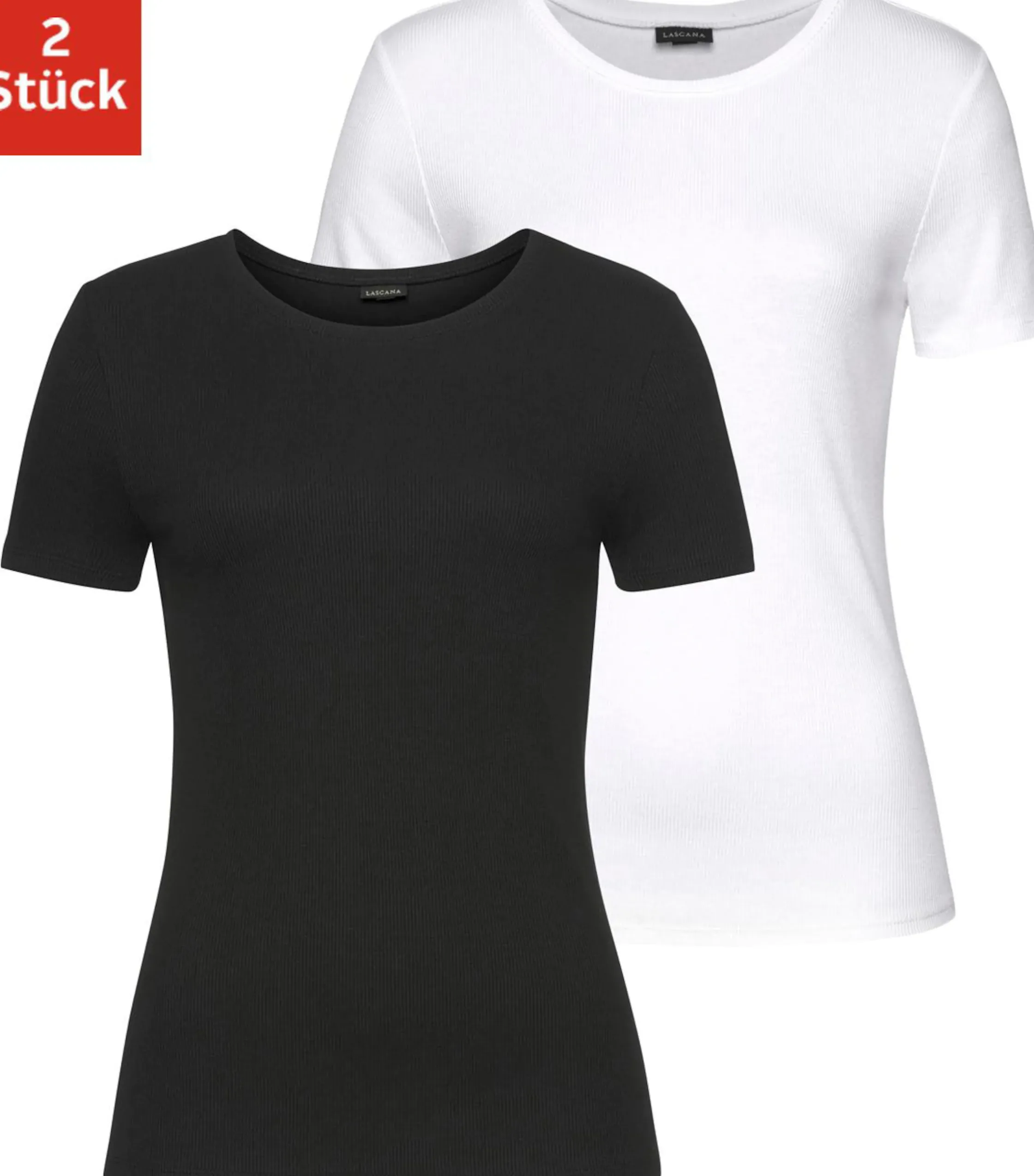 Strandmode|LASCANA T-Shirt weiß,schwarz