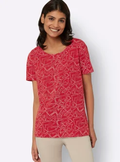 Shirts| T-Shirt mit Herzchen-Dessin erdbeere-bedruckt