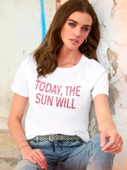 Shirts|heine T-Shirt mit Schriftzug weiß