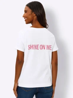 Shirts|heine T-Shirt mit Schriftzug weiß