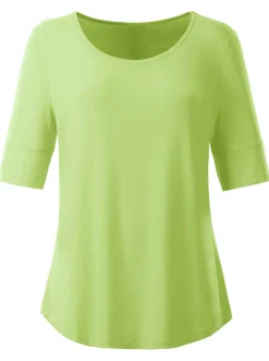 Shirts| T-Shirt mit zweilagigem Ärmelbündchen kiwi