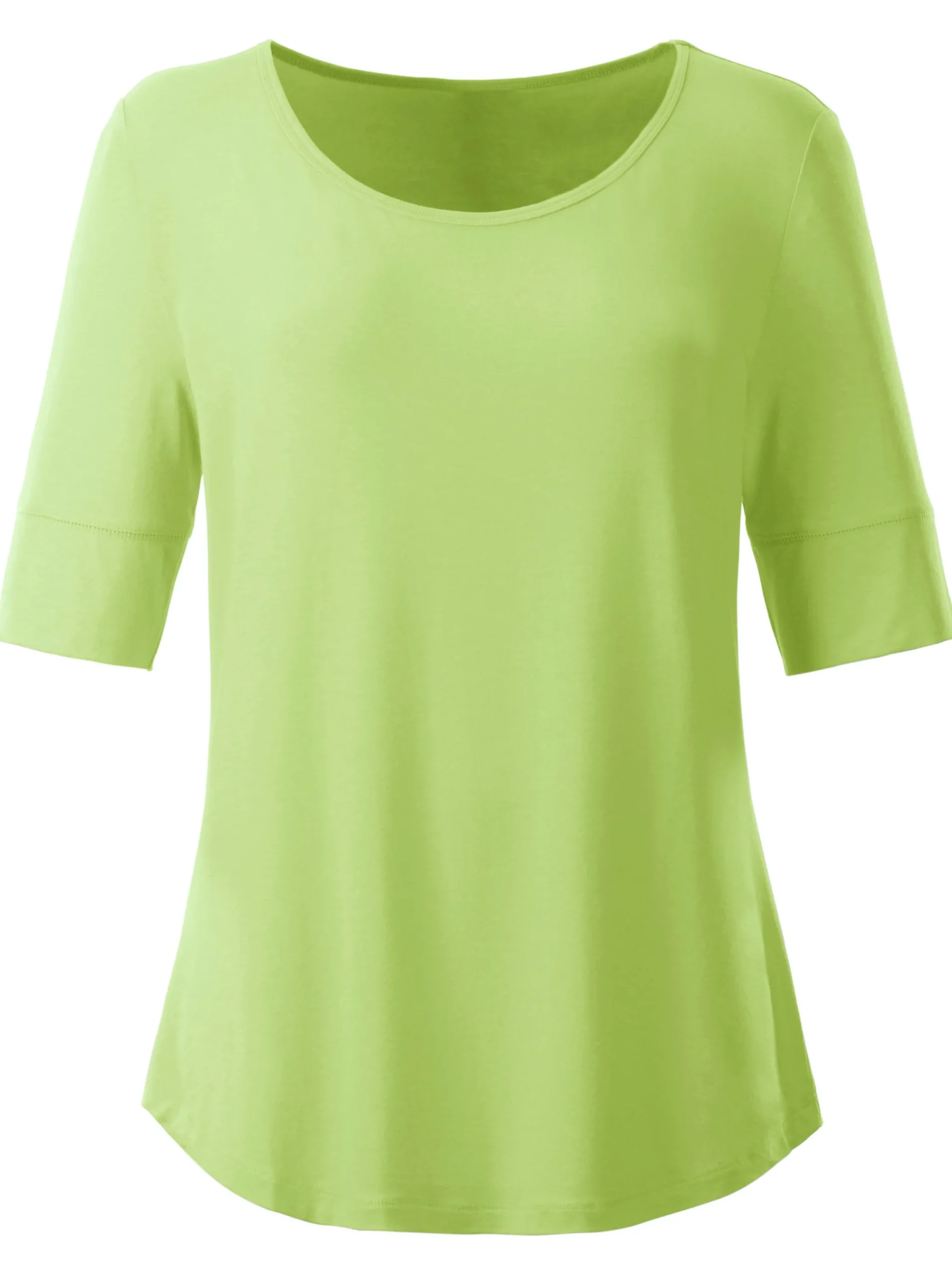 Shirts| T-Shirt mit zweilagigem Ärmelbündchen kiwi