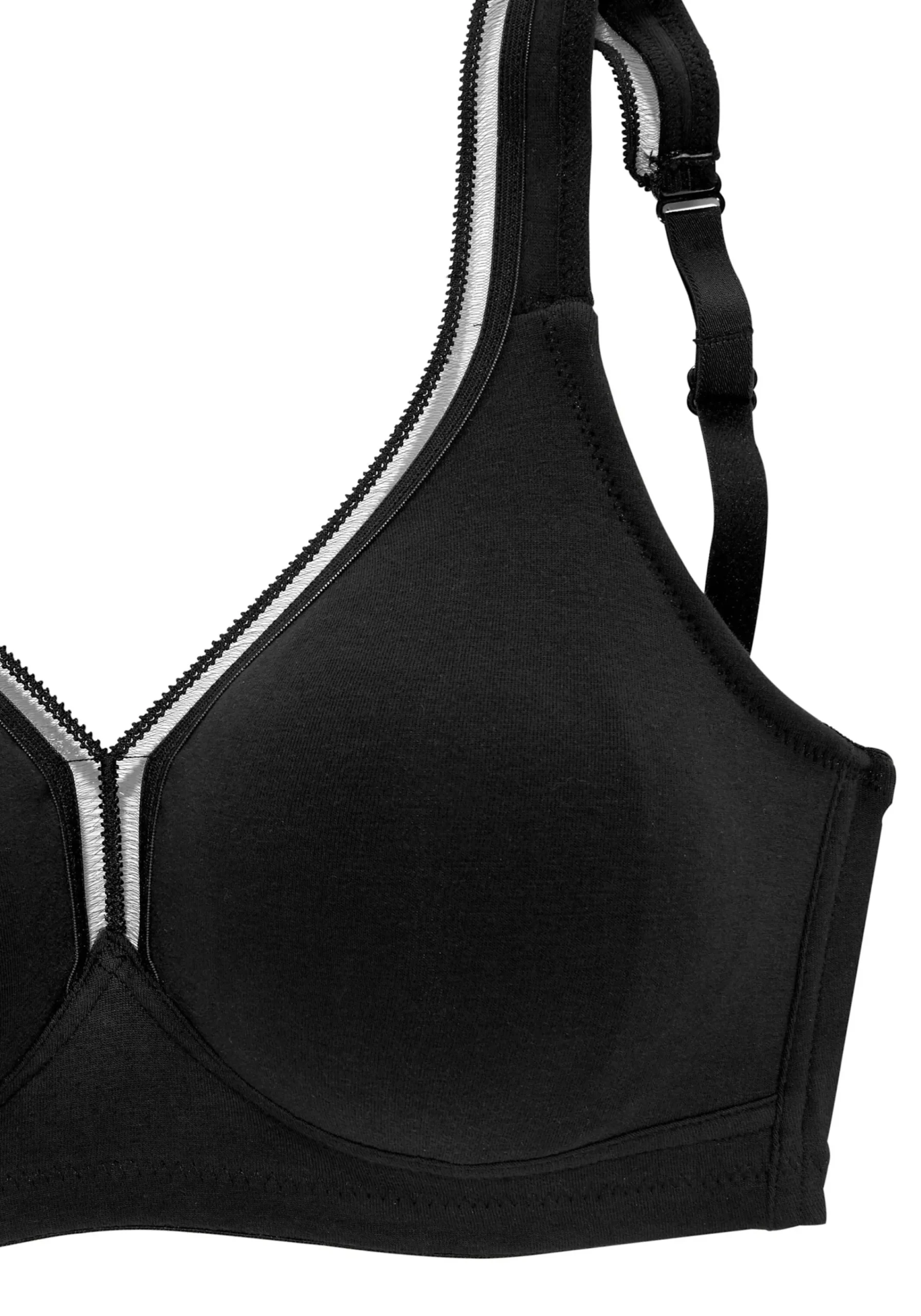 Bhs|petite fleur T-Shirt-BH schwarz+weiß