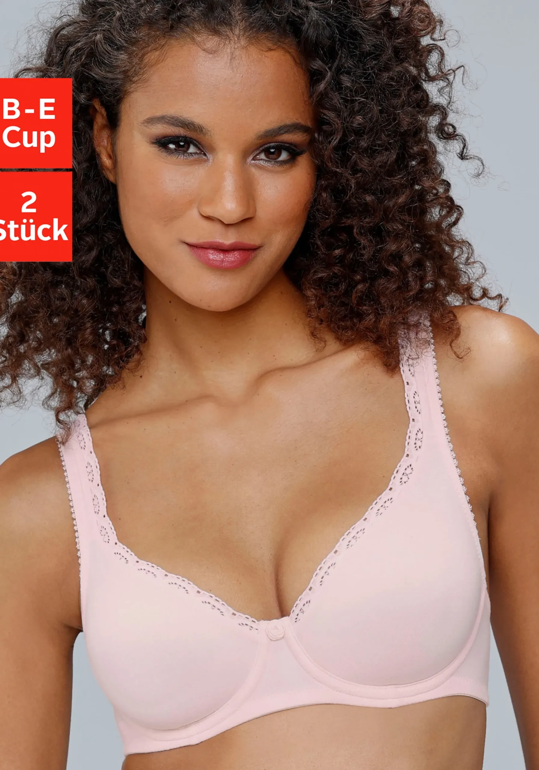 Bhs|petite fleur T-Shirt-BH puder+schwarz
