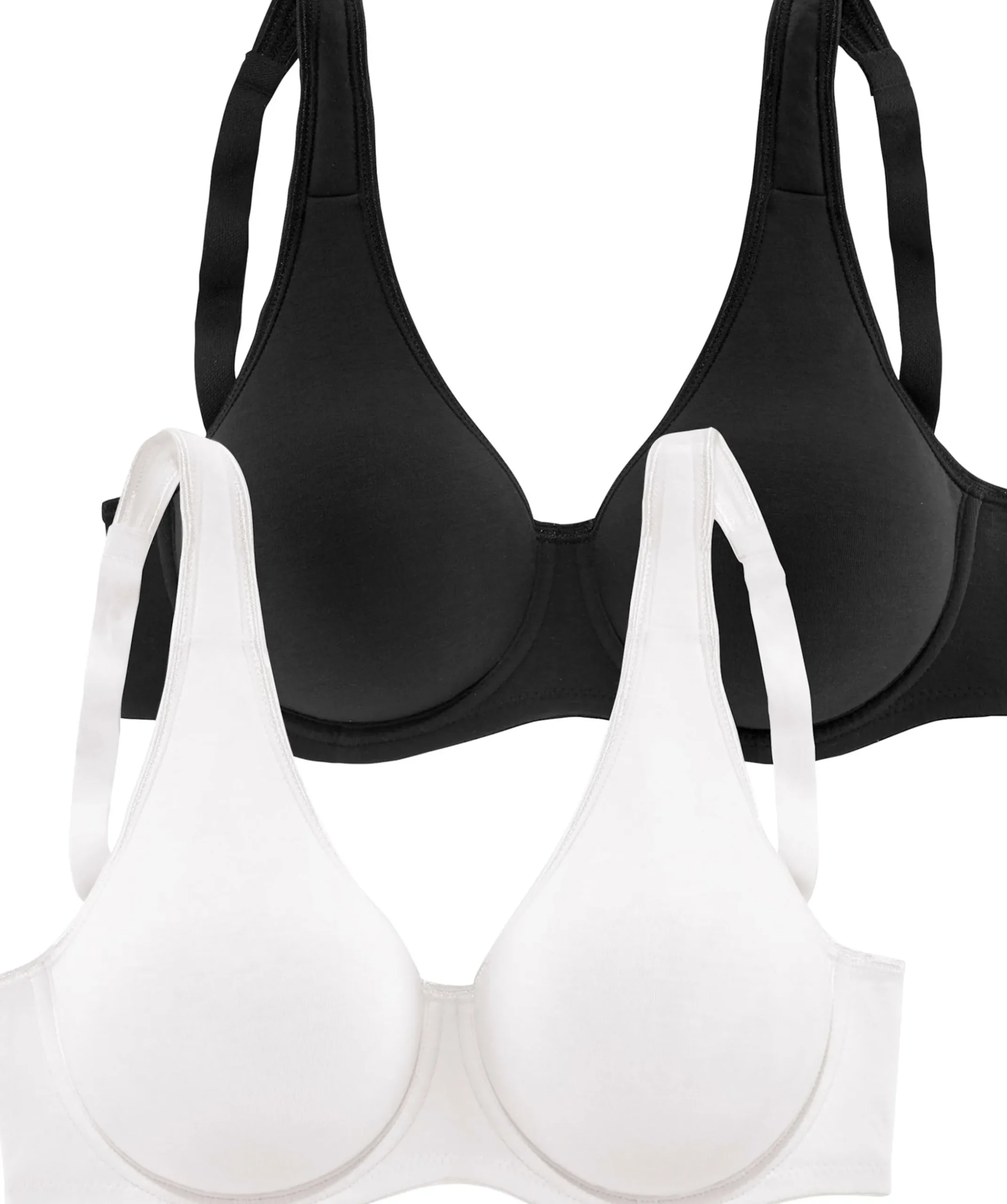 Bhs|petite fleur T-Shirt-BH weiß+schwarz