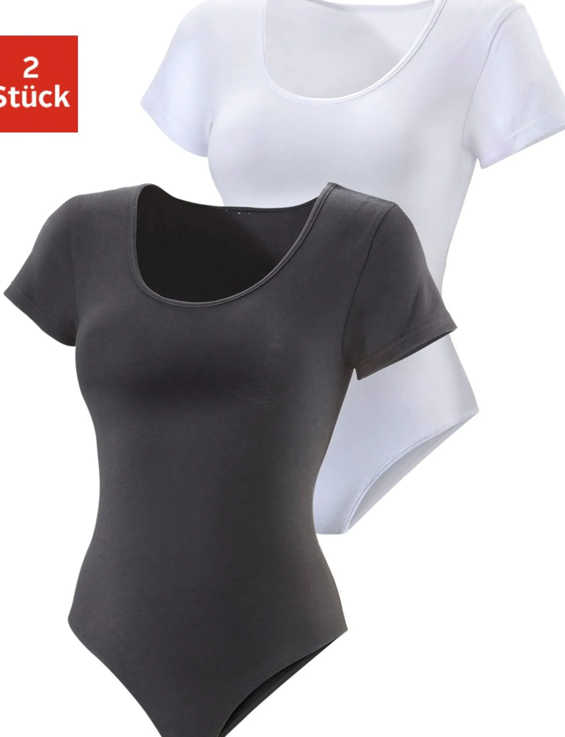 Strandmode|Vivance T-Shirt-Body schwarz,weiß