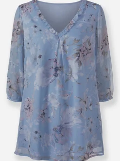 Blusen| Tunika bleu-bedruckt