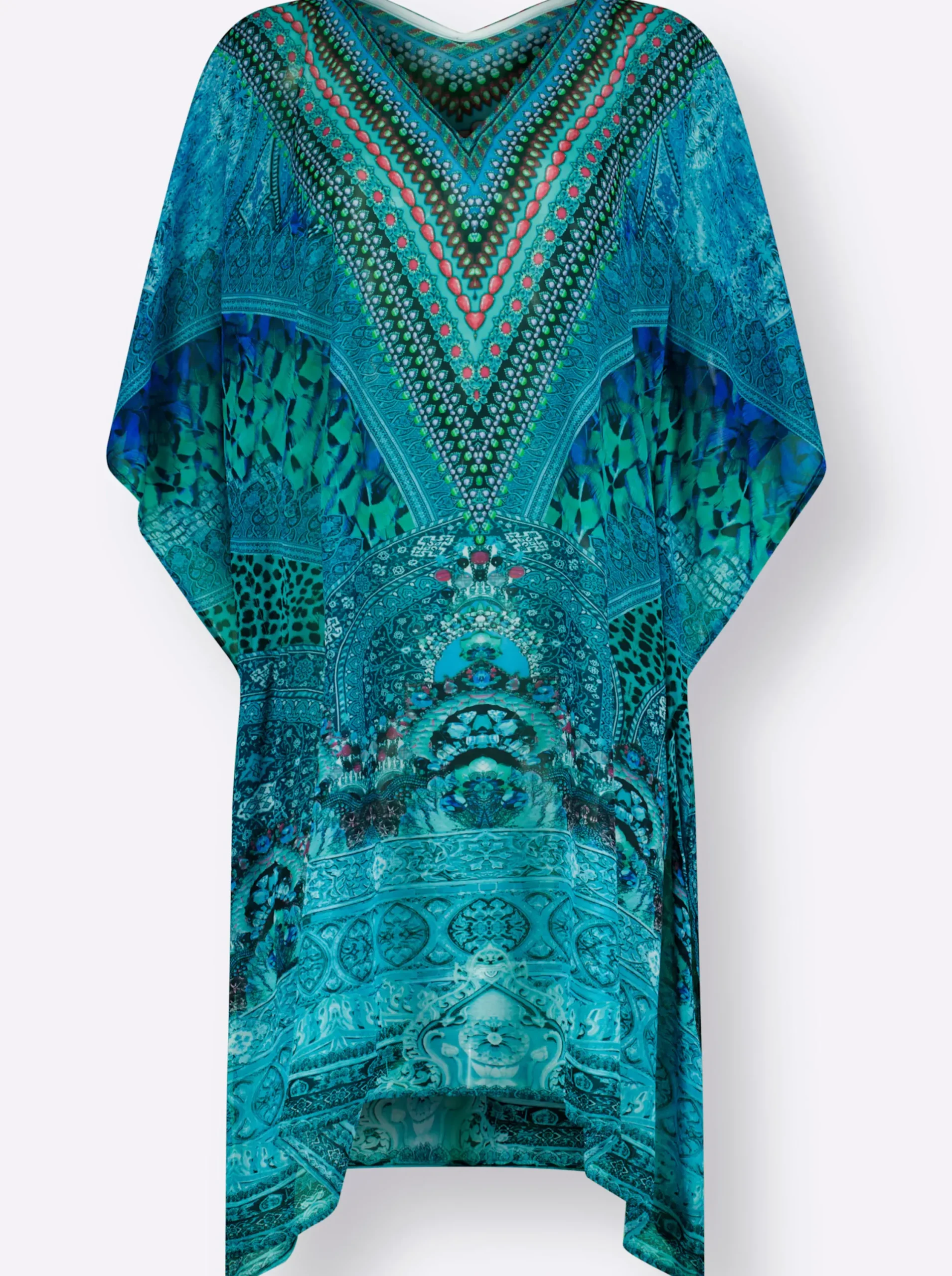 Strandmode|Blusen|Sunflair Tunika türkis-gemustert
