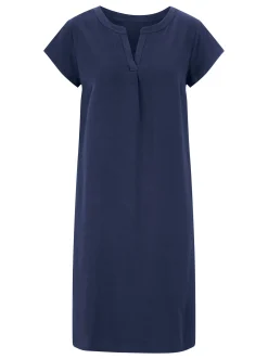 Strandkleider|Basics| Tunikakleid in gerader Schnittform marine