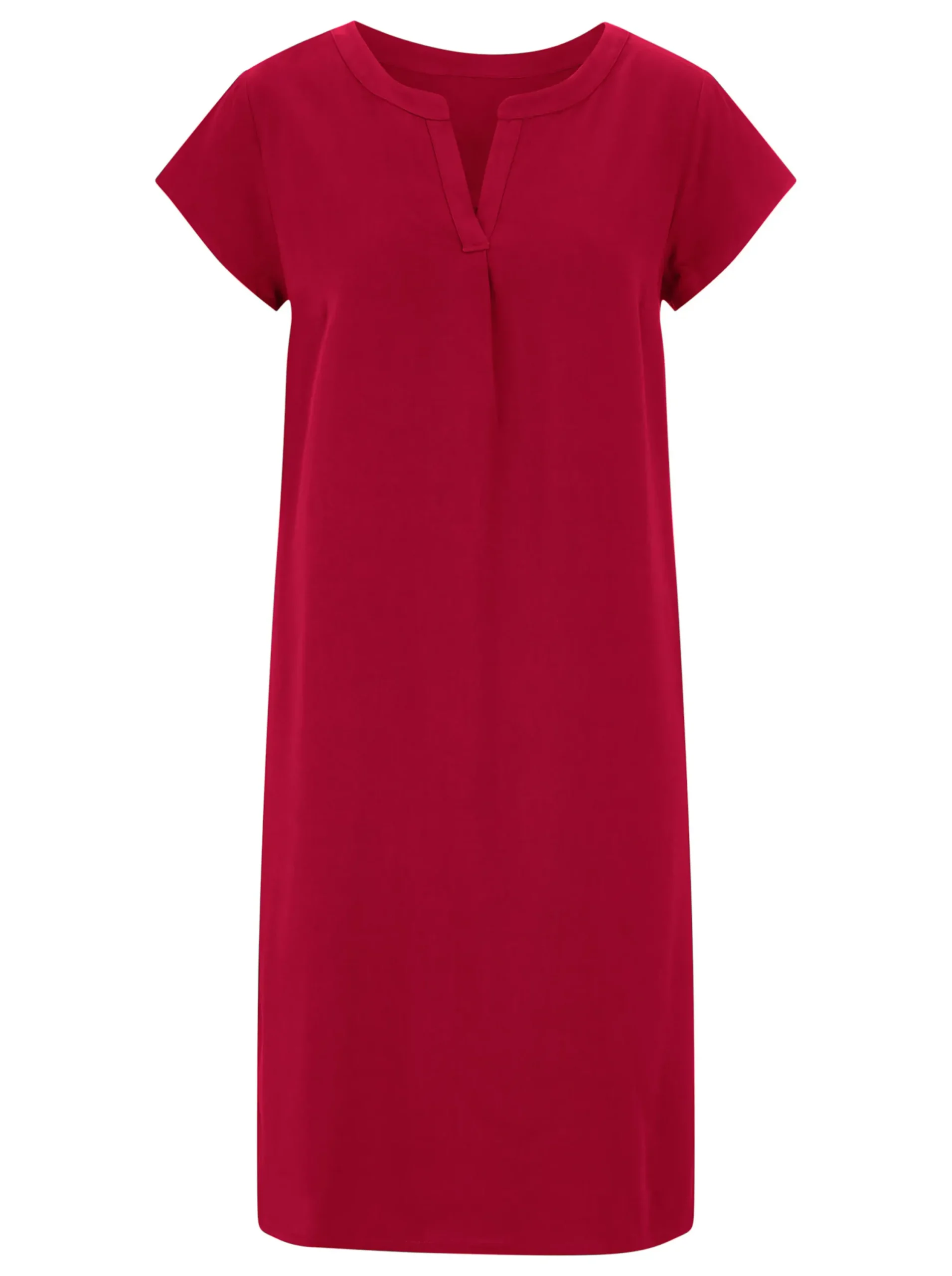 Strandkleider|Basics| Tunikakleid in gerader Schnittform rot