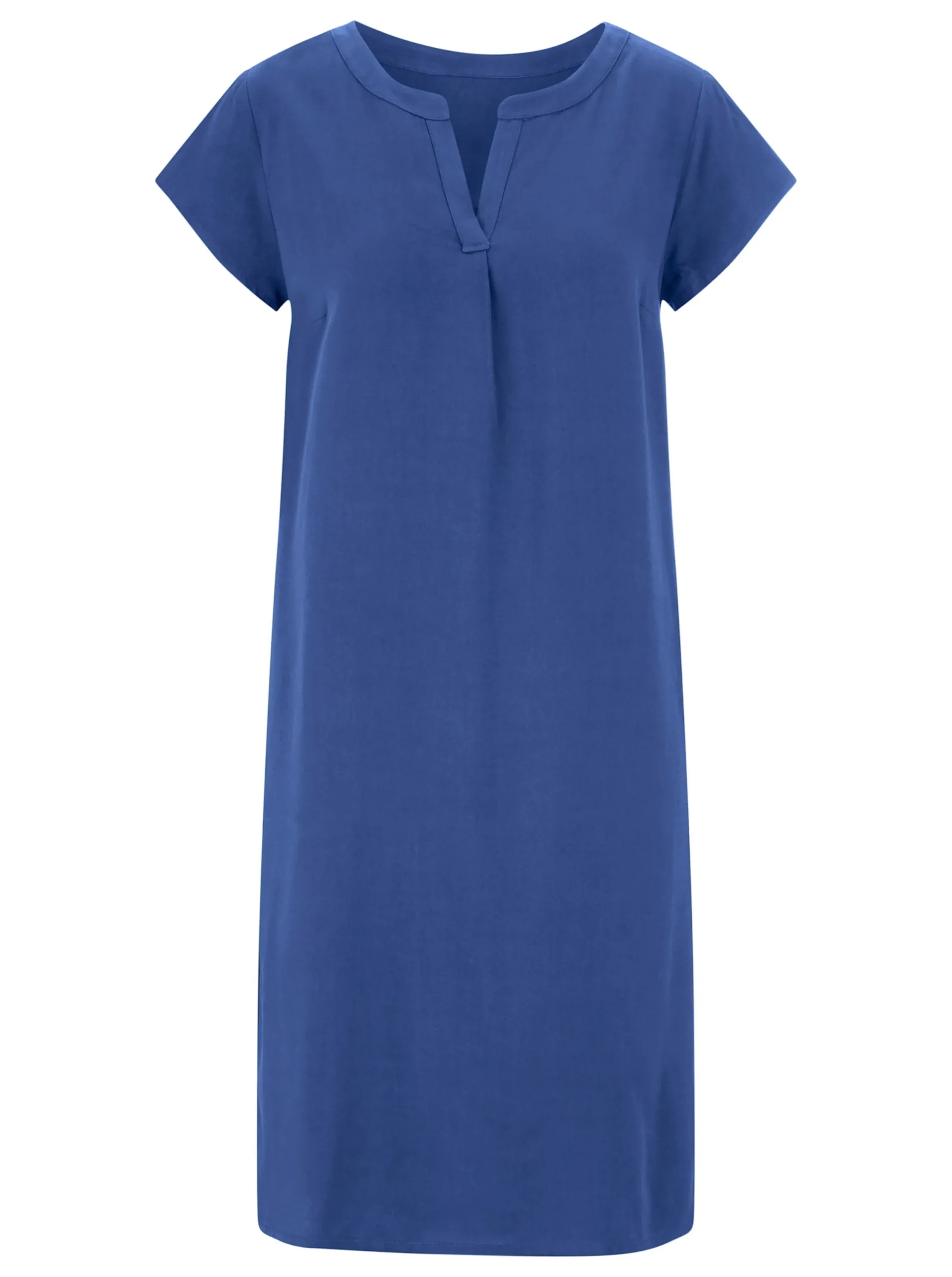 Strandkleider|Basics| Tunikakleid in gerader Schnittform royalblau