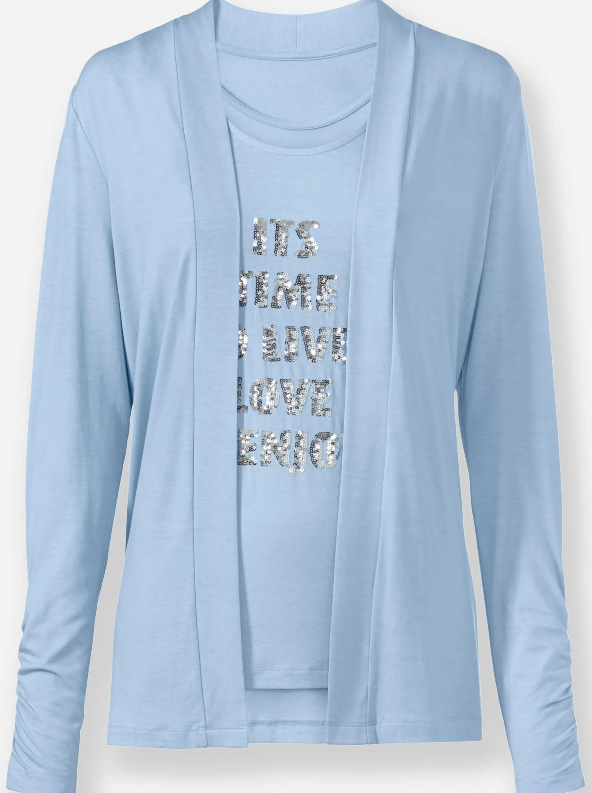 Shirts|heine Twin-Set aus Viskose-Qualität eisblau