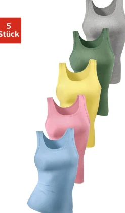 Bodies & Unterhemden|petite fleur Unterhemd hellblau,rosa,gelb,grün,grau-meliert