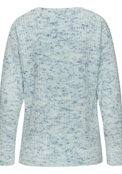 Strandmode|Buffalo V-Ausschnitt-Pullover blau-creme