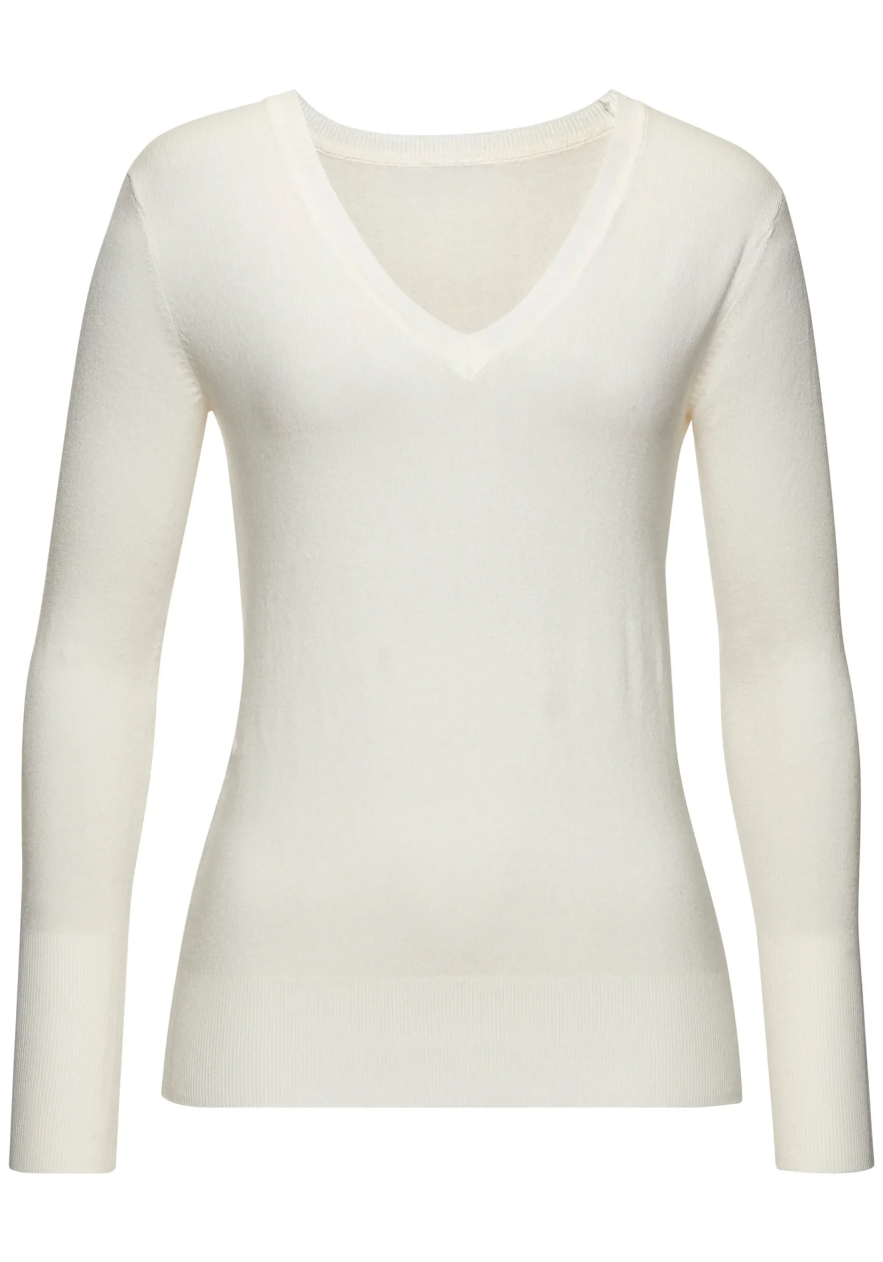 Strandmode|Pullover|Vivance V-Ausschnitt-Pullover creme
