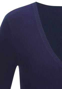 Strandmode|Pullover|Vivance V-Ausschnitt-Pullover marine