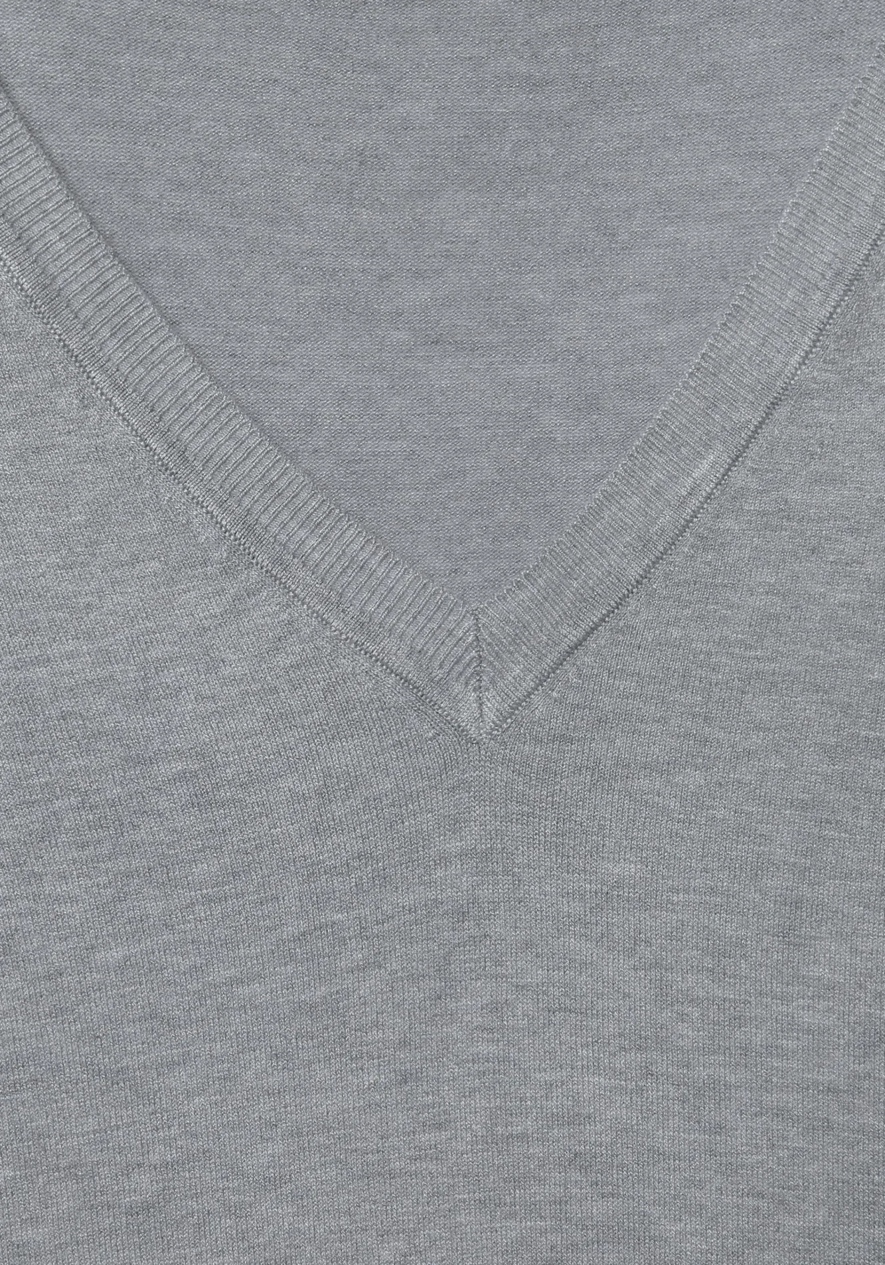 Strandmode|Pullover|Vivance V-Ausschnitt-Pullover grau-meliert