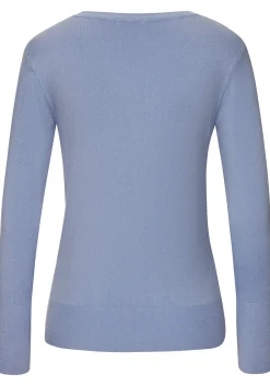 Pullover|Vivance V-Ausschnitt-Pullover hellblau